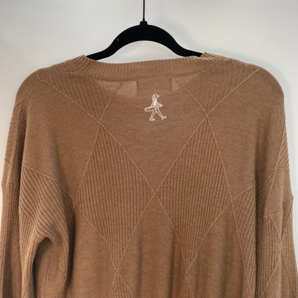 Draw & Fade Merino Wool Blend Diamond Knit Crew Neck Sweater L Capsule - Picture 9 of 11